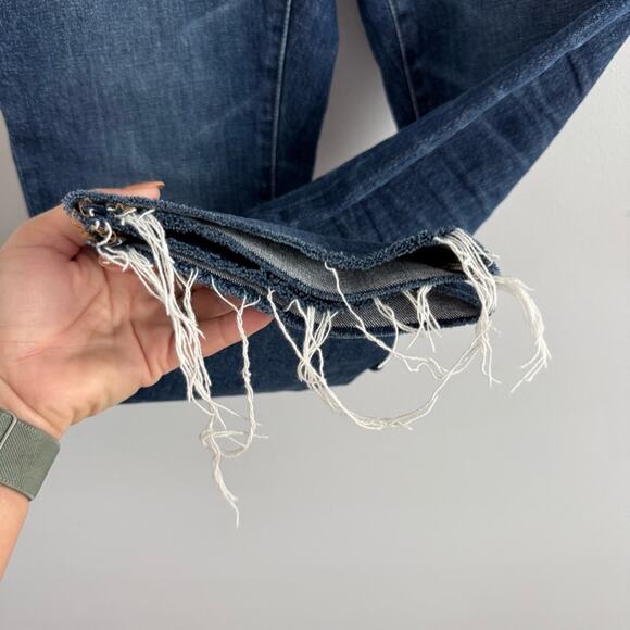 Madewell | Women’s The Slim Boyjean Raw-Hem Edition Dark Wash Denim Jeans G7200 - Picture 3 of 9